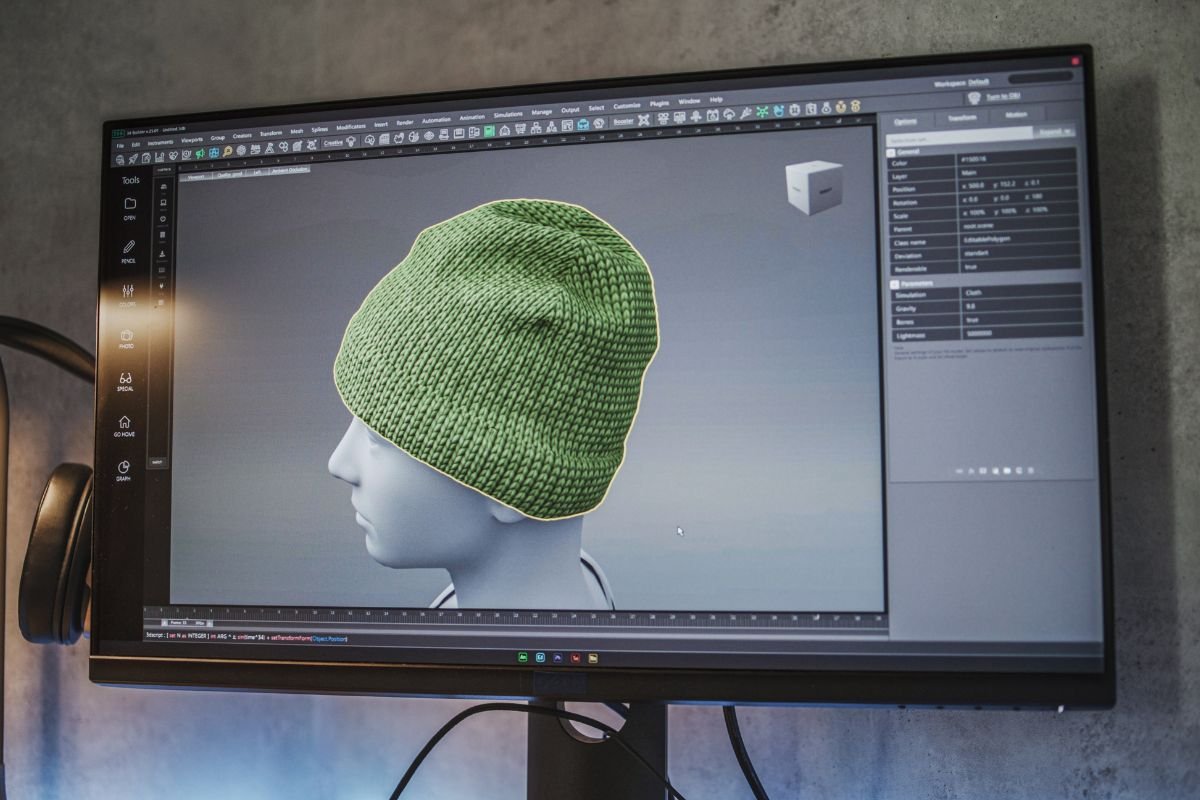image montrant la conception 3D d'un bonnet